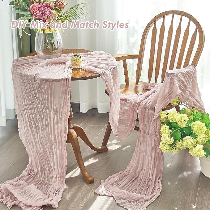 IVAPUPU Dusty Pink Table Runner 120 Inches - Image 5