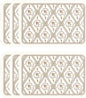 ISAENNE French Vintage PVC Placemats Set of 6,Red Rectangular Placemat, Waterproof and Heat-Resistant, Decoration for Kitchen, Dining, Party, Holiday, New Year, 12"*17"