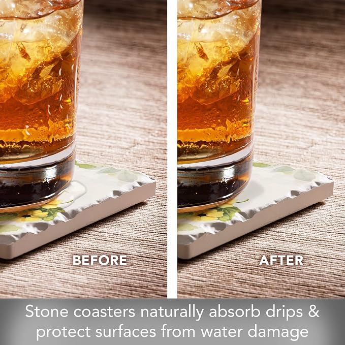 Thirstystone Cardinal Birdsong 4 Pack Tumbled Tile Stone Coasters | 4" Square - Image 3