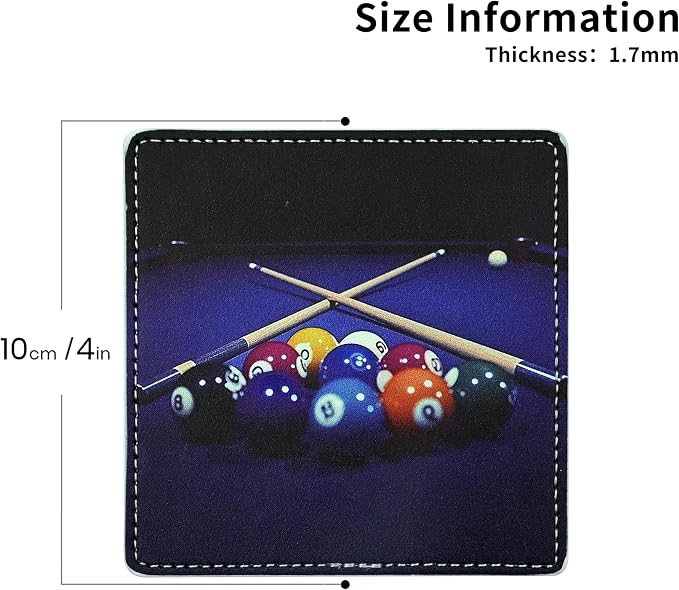Marble Coasters Square Leather Drinks Coaster Set - Image 5