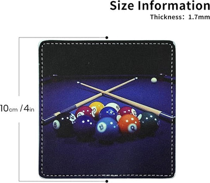 Marble Coasters Square Leather Drinks Coaster Set - Image 5