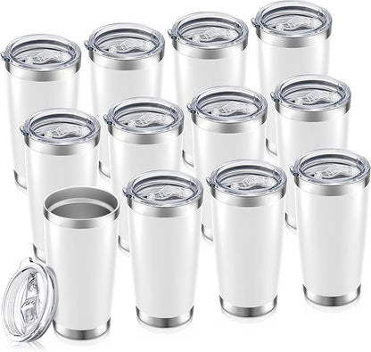 20oz Tumbler Bulk with Lid Stainless Steel Tumblers, 12 Pack | Leak Proof Lid by Unknown