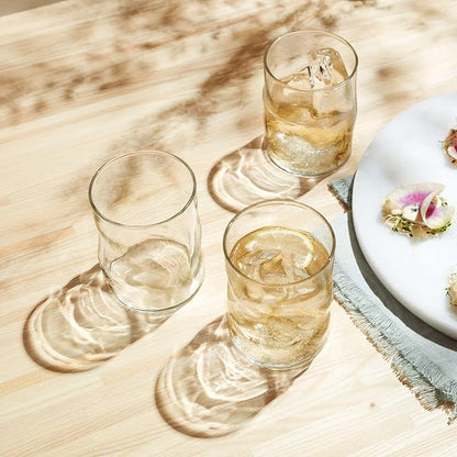 Libbey Lava Rocks Glasses Set, Free Form Glassware Drinking Glasses Set of 8, Tactile, All-Purpose, Dishwasher Safe Glasses for Cocktail Parties