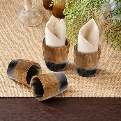 Handicrafts Home Viking Horn Shot Glasses Set of 4, Handmade Natural Ox Horn - Image 5