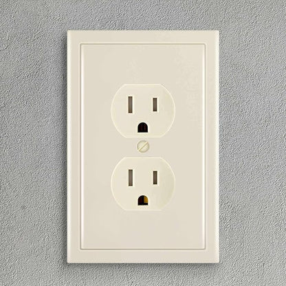 Henne Bery Modern Edge Decorative Wall Plate Switch Plate Outlet Cover, Durable Solid Zinc Alloy (Single Duplex 2PK, Light Almond)