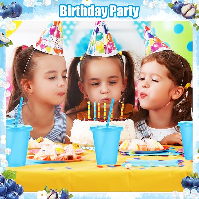 24 Pcs Plastic Tumblers with Lids and Straws, Reusable Cups with Lids Plastic - Image 5