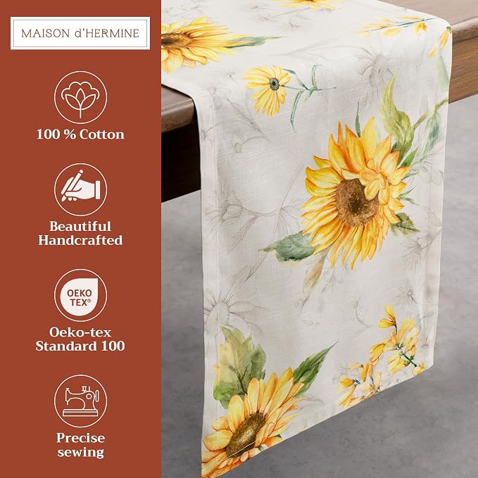 Maison d' Hermine Table Runner 100% Cotton 14.50" x 72" | Table Runners 72 - Image 2