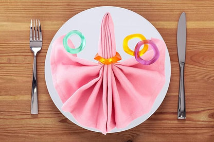 ALPHA Living HOME Set of 12 Epoxy Resin Napkin Rings - Handcrafted Napkin Ring Holders 1.5" Napkin Rings for Christmas Party Decoration, Dinning Table, Family Gatherings, Table Décor(Multi Pastel)