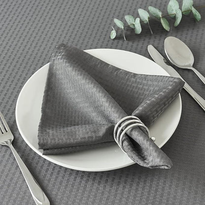 maxmill Cloth Napkins Weaved Texture Pattern Soft Comfortable and Luxury Serviette for Restaurant Family Dinners Weddings Parties and Banquets Set of 4 Pieces, 20 x 20 Inch Charcoal Gray