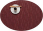 Chilewich Bamboo Placemats Set of 4 - Woven Oval Placemats - Reusable, Stain-Resistant, Indoor/Outdoor Tabletop Protection - 19" x 14" - Cranberry