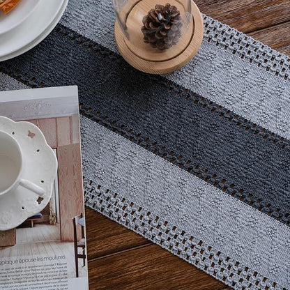 Macrame Table Runner Grey Boho Table Runners - Image 5