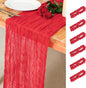 Snowkingdom 6 PCS Red Cheesecloth Table Runner 10 Ft, 120 inch Long Cheese by Snowkingdom