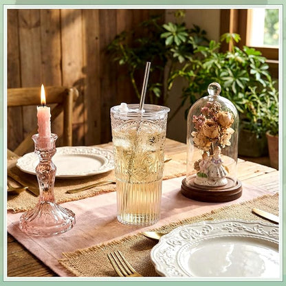 8 Set 20oz Vintage Plastic Tumbler - Image 4