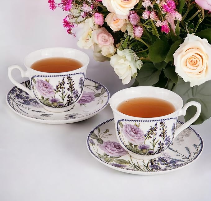 STP GOODS Bone China Tea/Coffee Cup and Saucer in Gift Box Fine Bone China - Image 6