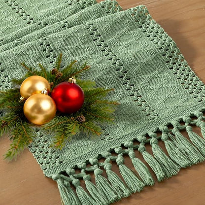 Boho Table Runner Summer Farmhouse Rustic Dining Dresser Scarf Home Decor | - Image 5