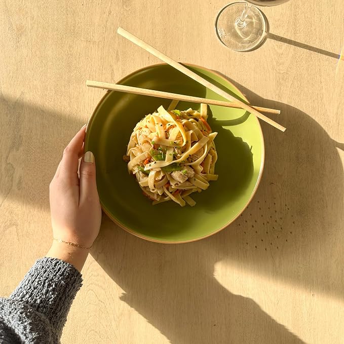 Mora Ceramic Artisan Matte Large Pasta Bowls 30oz, etc Kitchen Plate/Wide Bowl - Image 6