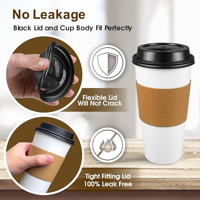Ginkgo 100 Pack 20 oz Disposable Coffee Cups - Image 3