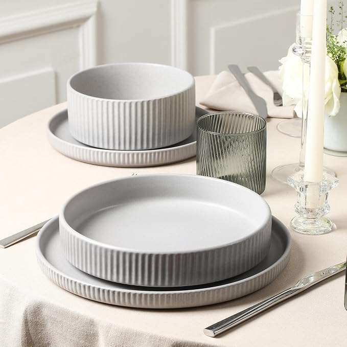 Stone Lain Haven Modern Stoneware 4 Piece Pasta Bowls Sets, Dish Set - Image 2