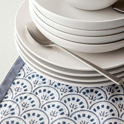 Over&Back 18x90 Hand-Blocked Printed Cotton Table Runner - Image 6