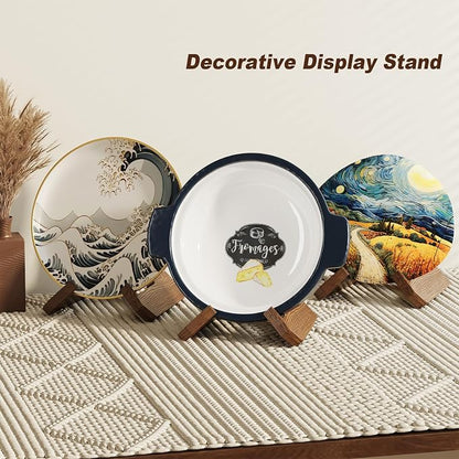 2PCS Bowl Stands for Display Large Deep Platters, Wooden Plate Stand Deep - Image 2