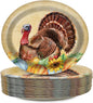 Thanksgiving Oval Paper Plates 10" x 12",Large Disposable Fall Party Decorations Paper Vintage Autumn Turkey Plates for Birthday Holiday Favor Bridal Baby Shower Party Supplies,50 Guests