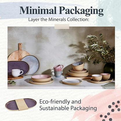 Portmeirion Minerals Oval Serving Platter (13.7"x 7.5") - Stoneware Serving Dish with Reactive Glaze, Amethyst - Modern Ceramic Serveware for Dining, Entertaining, Gifting - Great for Charcuterie