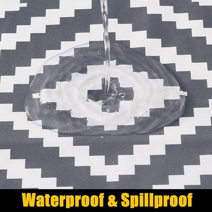 Smiry Rectangle Table Cloth Cover, Waterproof Elastic Fitted Picnic Tablecloth for 4 Foot Tables, Wipeable Flannel Backed Vinyl Tablecloths for Camping, Dining, Outdoor (Grey, 30" x 48")