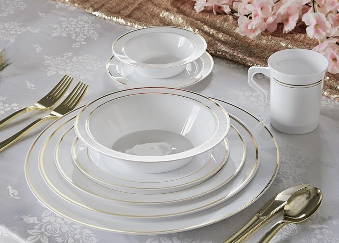 " OCCASIONS " 40 Piece Plates Pack, Heavyweight Disposable Wedding Party - Image 5