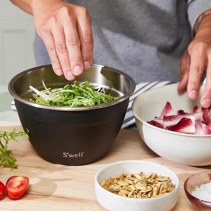 S’well Stainless Steel 64oz Salad Bowl Kit in Onyx, Comes - Image 5
