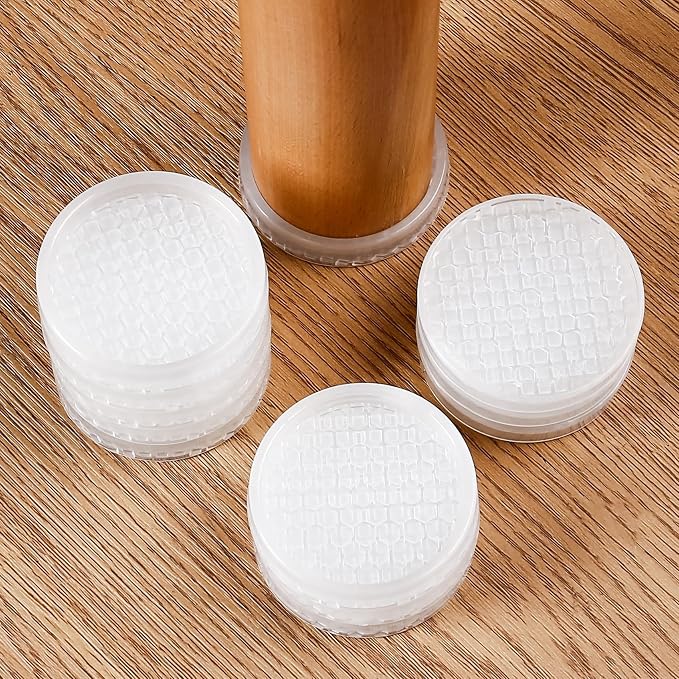 2" Clear Rubber Caster Cups-12PCS Furniture Coasters by GAGUIUP
