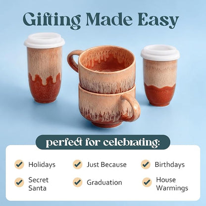 NOVA CERAMICS Pottery Style Coffee Mug - 16 oz Ceramic Mug - Jupiter | Artisan - Image 8