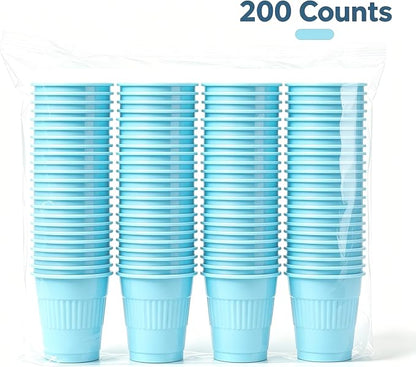 TashiBox 5 oz Disposable Plastic Cups, Sky Blue - Image 5