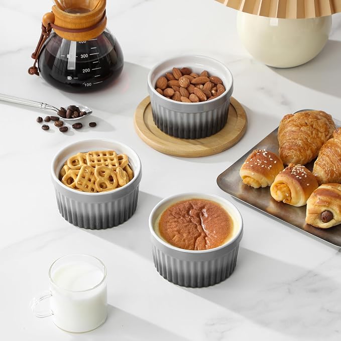 MALACASA Ramekins 8 oz Oven Safe, Large Ceramic Souffle Dishes - Image 6