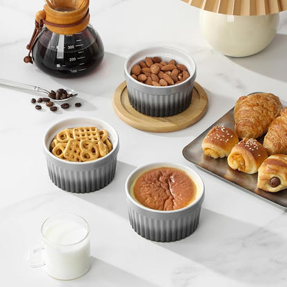 MALACASA Ramekins 8 oz Oven Safe, Large Ceramic Souffle Dishes - Image 6
