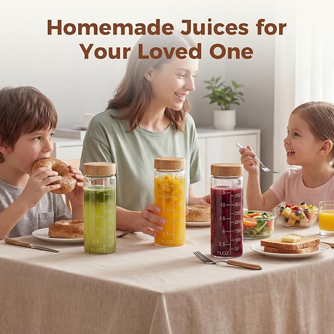16 oz Round Glass Juice Bottles - Image 5