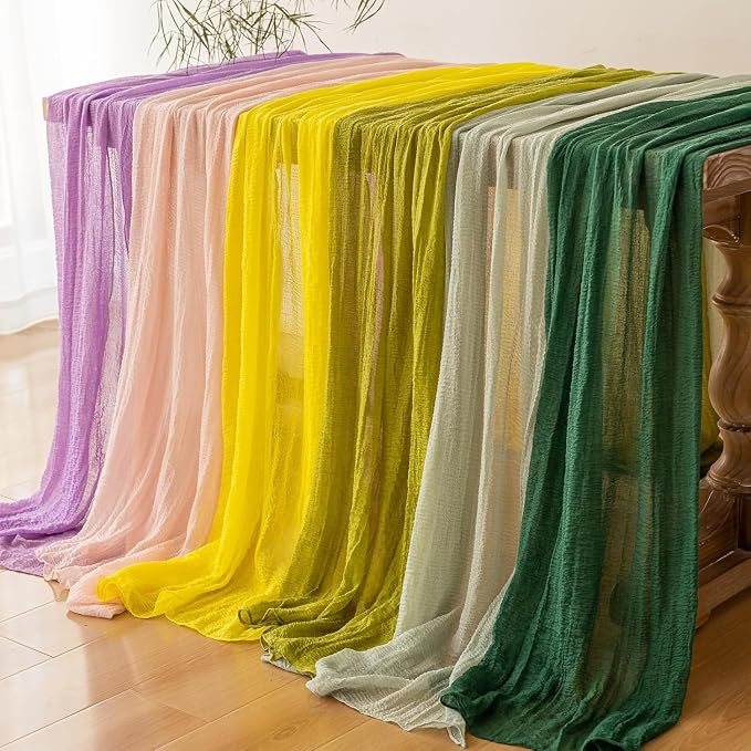10Pcs Forest Green Cheesecloth Table Runner 120 Inches - Image 6