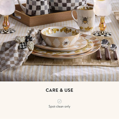 MACKENZIE-CHILDS Metal and Bead Napkin-Ring Set, Bee | Handcrafted design - Image 5