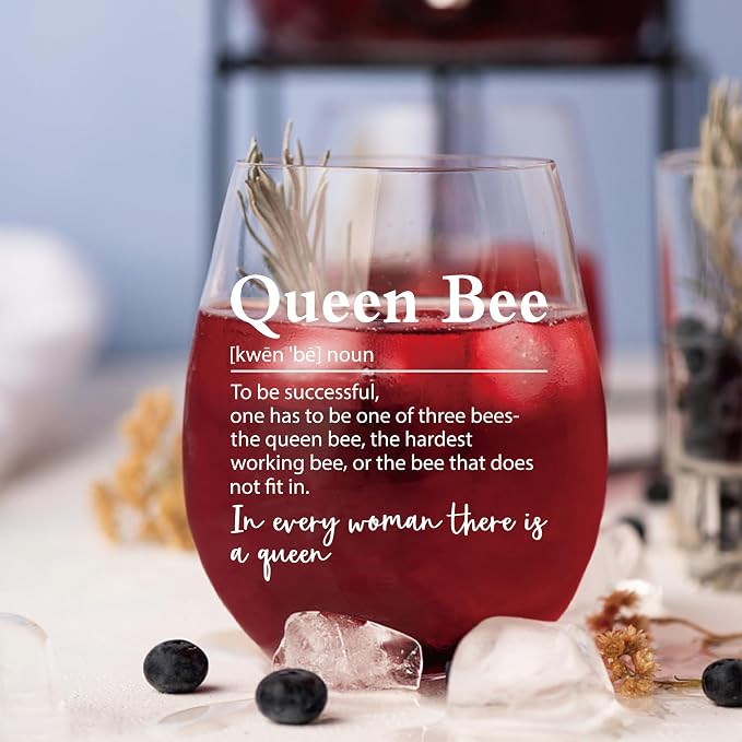 AGMDESIGN Queen Bee Definition Wine Glass, Retirement Thank You Gifts - Image 5