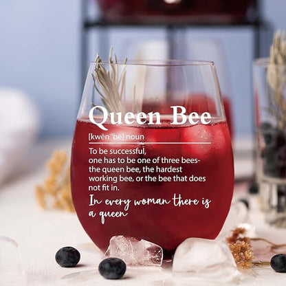 AGMDESIGN Queen Bee Definition Wine Glass, Retirement Thank You Gifts - Image 5