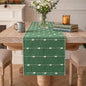 Artoid Mode Green Farbic Rustic Cotton Woven Table Runner, Farmhouse Christmas by ArtoidMode