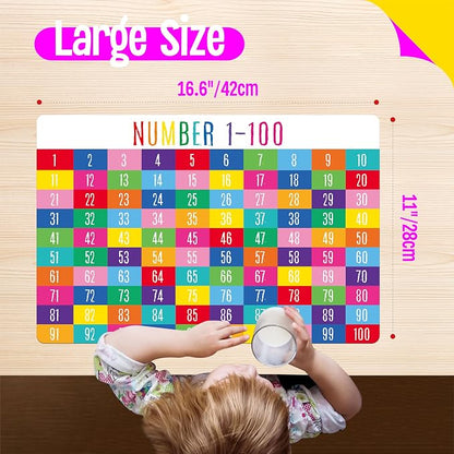 6 Pack Placemats for Kids, Non-Slip Washable, Reusable Alphabet, Color & - Image 3