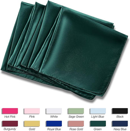 P Pothuiny 24 Pcs Green Satin Napkins 17 x 17 Inch, Satin Cloth Napkins | - Image 6