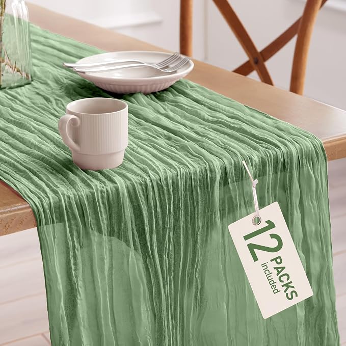 Pureegg 12-Pack Cheese Cloths Table Runner, Baby Shower, Wedding and Farmhouse by Pureegg