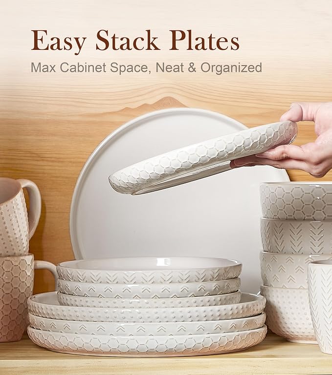 Lareina Salad Plates 8 Inch, Ceramic Plate Set - Image 7