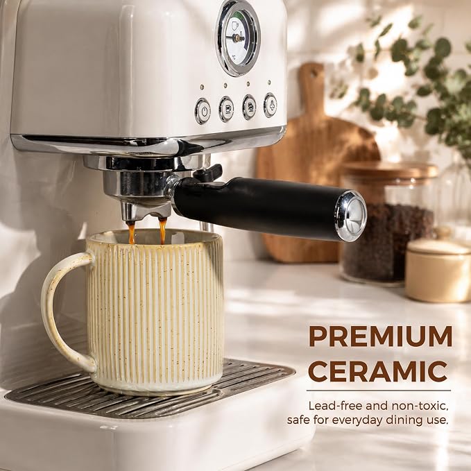 theterra Ceramic Coffee Mugs Set of 4, 14.2 oz Coffee Cups - Image 4