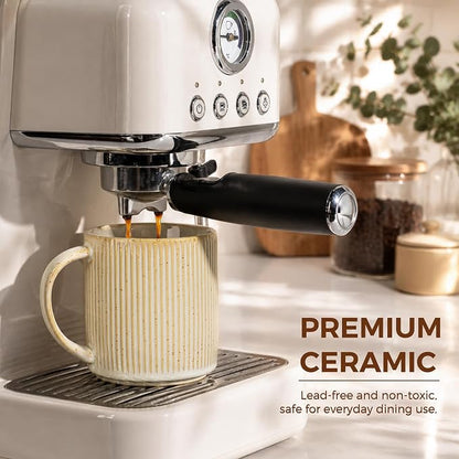 theterra Ceramic Coffee Mugs Set of 4, 14.2 oz Coffee Cups - Image 4