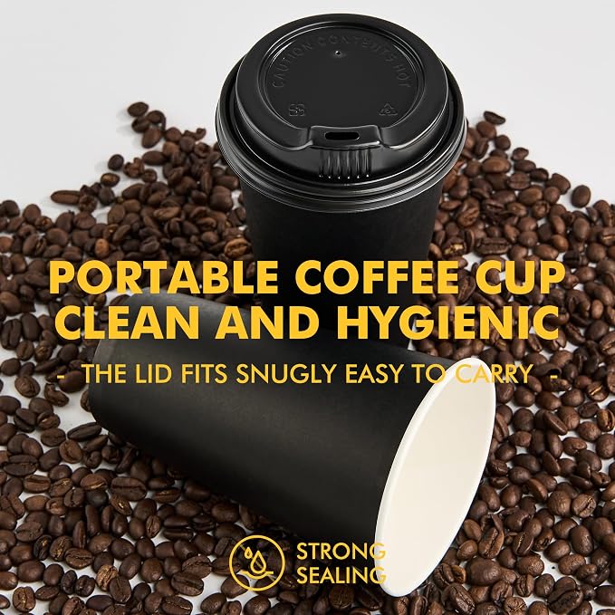 RACETOP Coffee Cups with Lids 16 oz, 100 Pack Disposable To Go Cups, To-go - Image 7