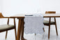 100% Natural Linen Rustic Scalloped Embroidery Table Runner 48 Inches, Linen by AORISSI