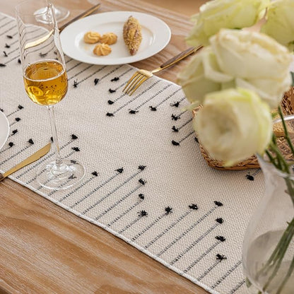 Joyfol Day Boho Table Runner, Farmhouse Stripe Cotton Table Runners - Image 7