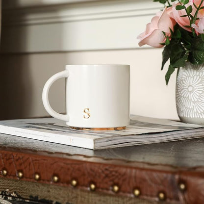 COLLECTIVE HOME Ceramic Coffee Mug, 15 oz Monogram Cup - Image 6